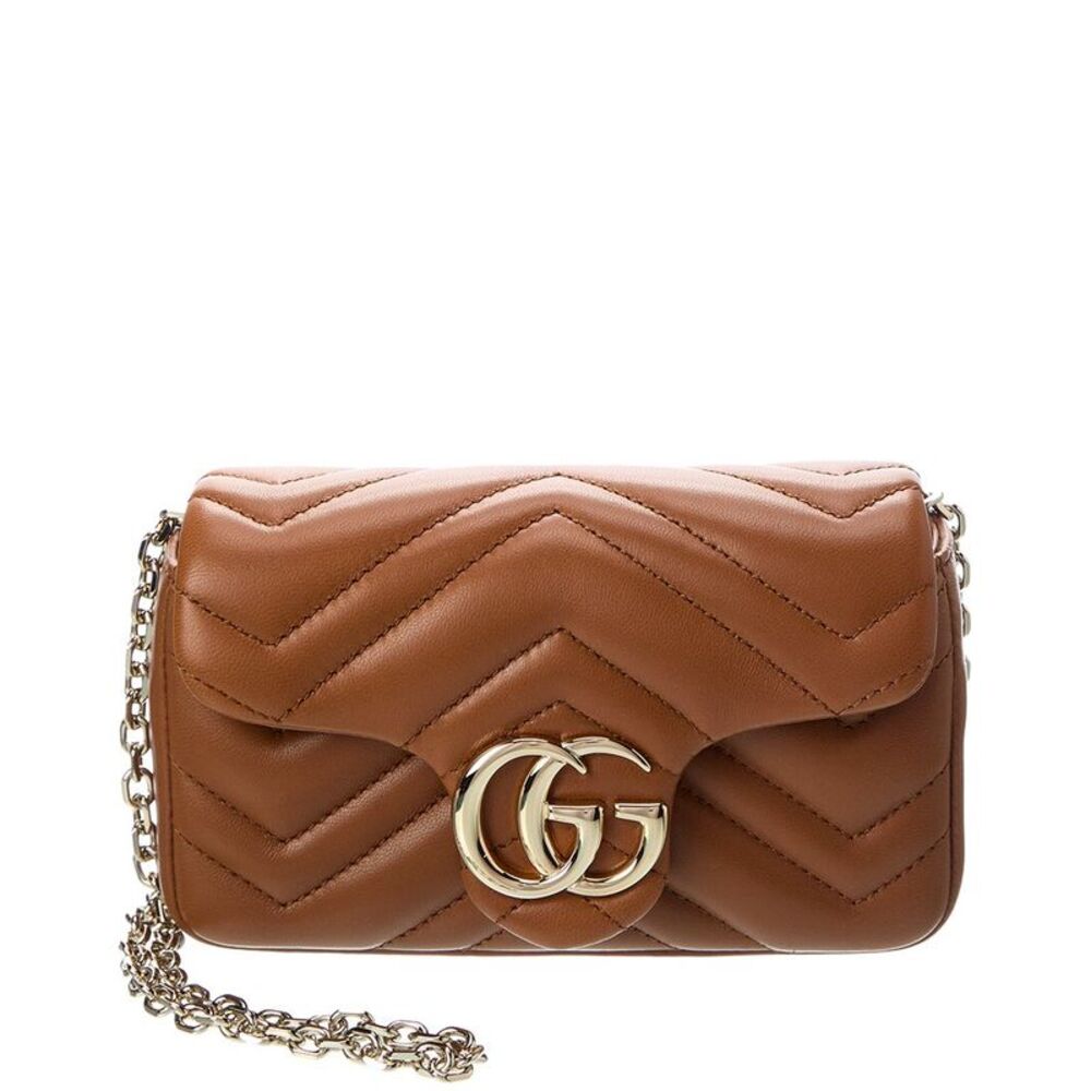 Gucci Gg Marmont Mini Leather Shoulder Bag, Brown